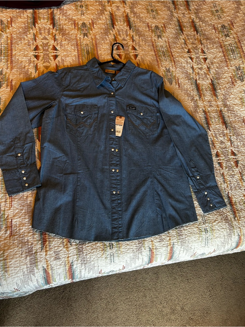 Wrangler  women’s Blue Western Button-Down Shirt